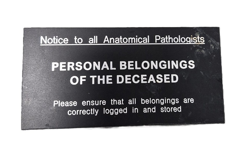 Personal Belongings (Small Metal Sign)